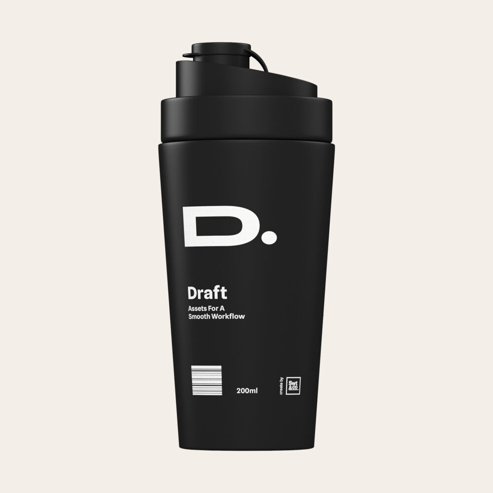3d black Protein Shaker Bottle